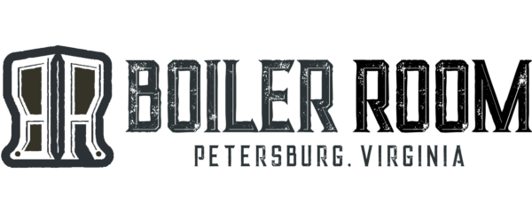 black and white logo for Boiler Room